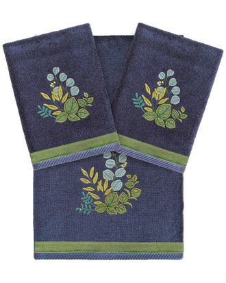 Linum Home Textiles 100% Turkish Cotton Botanica 3Pc Embellished Towel Set