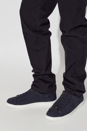 Brioni Suede Sports Shoes, Mens, Navy Blue