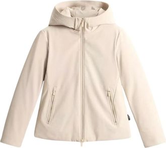 Woolrich Tech Soft Shell Hooded Parka - Heren - Winterjassen - Beige - S - Polyester - Jassen