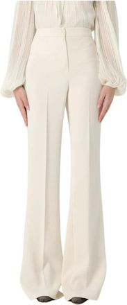 Twinset Wijde Pijpen Broek - Dames - Wijde Broeken - Wit - M - Broeken