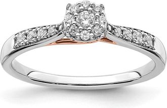 Diamond2Deal 14k Two-tone Lab Grown Diamond Engagement Ring 1/5Ct Clarity- VS Color- G-H