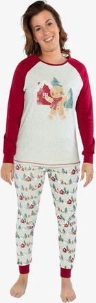 Deux par Deux Women Christmas Organic Cotton Top Pants Two Piece Pajama Set in Holiday Print at Nordstrom, Size X-Large