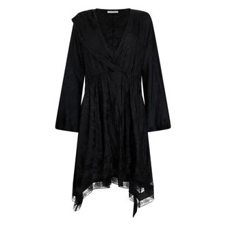 Philosophy di Lorenzo Serafini Vestido Midi de Cuello en V - Dresses - Mujer - Negro - S