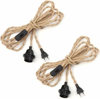 OEM Cable De C&aacute;&ntilde;amo Para L&aacute;mpara De Ara&ntilde;a (2 Pares, 4,5 M), Enchufe E27 Con Interruptor Y Cable De Bombilla, Ideal Para L&aacute;mpara Colgante Diy, L&aacute;mpara Colg