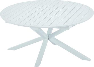 Vente-Unique Mesa de jard&iacute;n redonda extensible de aluminio L.150/200 cm - Blanco - YOHA de MYLIA