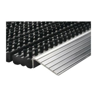 OEM Alfombrilla De Puerta De Aluminio Con Borde De Ataque Negro / Plateado Pp / Aluminio L430xw750xs22mm