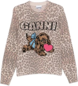 Ganni Dames, Truien, Bruin, Maat: S Wol