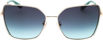 Guess Womens Gold Framed Gradient Blue Sunglasses Metal - One Size