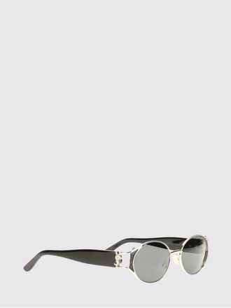 Saint Laurent Occhiali da sole ovali in acetato tartarugato con monogram YSL