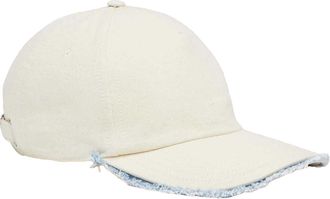 Diesel C-Obik Gerafelde Rand Baseball Cap (Wit)