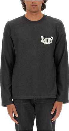 Courr&egrave;ges Encore T-shirt met lange mouwen - Heren - Longsleeves - Zwart - M - Katoen - Tops