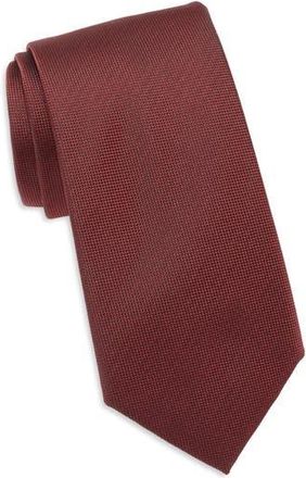 BOSS Solid Silk Blend Tie in Dark Red at Nordstrom Rack