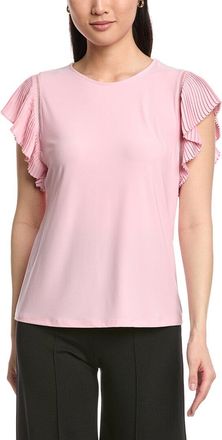 Anne Klein Pleated Flutter Sleeve Top
