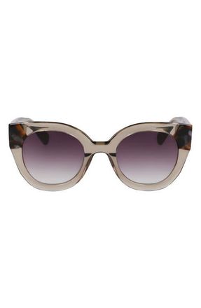 Longchamp Heritage 49mm Small Round Sunglasses in Olive/Havana at Nordstrom