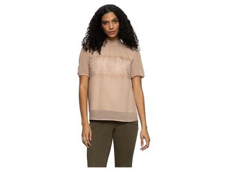Sanctuary Sweet Romance Lace Top Womens Clothing Fawn : LG (US 10-12), Viscose