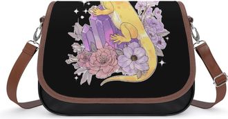 Generic Bearded Dragon And Amethyst Womens Crossbody Bag Fashion Shoulder Handbags Message Tote Bag with Adjustable Strap