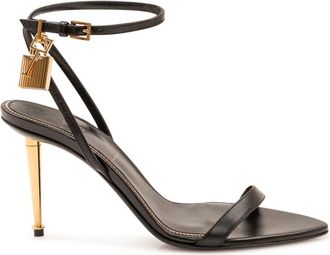 Tom Ford Padlock Pointy Naked Sandal 85mm - Dames - Sandalen met hakken - Zwart - 38 EU - Leer - Schoenen