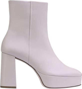 H&ouml;gl Beige Enkellaarsjes - Dames - Laarzen met Hak - Beige - 40 EU - Leer - Schoenen