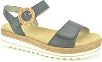 Remonte Schoenen, Dames, Zwart, 38 EU, Zwarte Sandaal met Velcro Straps