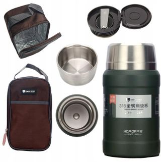 OEM Termo Tur&iacute;stico Para Sopas Y Comida, Acero Inoxidable 316, Estuche T&eacute;rmico + Cuchara