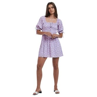 Charlie Holiday Valentine Mini Dress Purple Polka Dot Preppy JZZ96