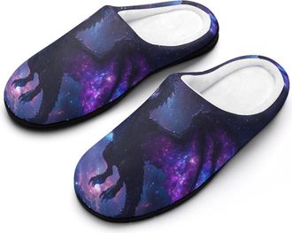 Generic Purple Dragon Fantasy Animals Womens Slippers Warm House Slippers Indoor House Shoes with Anti-Skid Rubber Sole