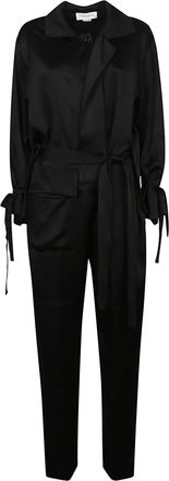 Victoria Beckham Utility Black Acetate Blend Jumpsuit