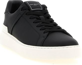Balmain Mens Bicolor Calfskin Low Top Sneakers