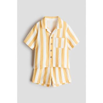 H&M 2-piece Set in Yellow/white Striped at Nordstrom, Size 12M