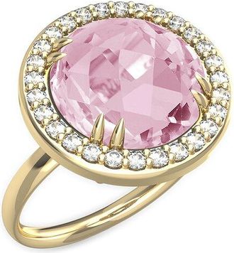 I.Reiss Company 14K 3.32 Ct. Tw. Diamond & Rose Quartz Cocktail Ring