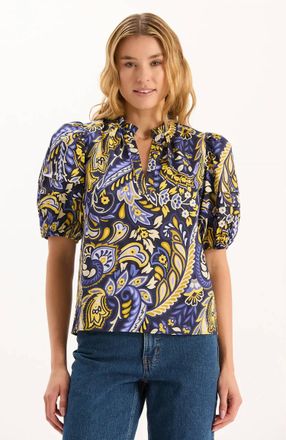 Tyler B&ouml;e Jenna Cotton Top In Sugar Plum Paisley