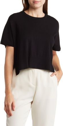 Splendid Jette Short Sleeve Crop Sweater in Black at Nordstrom Rack, Size X-Small