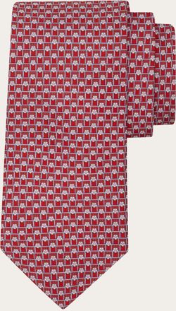 Ferragamo Men Tournament print silk tie Red