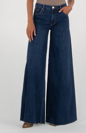 Kut from the Kloth Blake High Waist Superwide Leg Jeans in Indisputable at Nordstrom, Size 8
