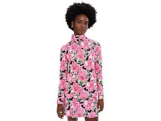 Lilly Pulitzer UPF 50+ Skipper Popover Womens Long Sleeve Pullover Onyx : XXS, Cotton/Polyester/Rayon