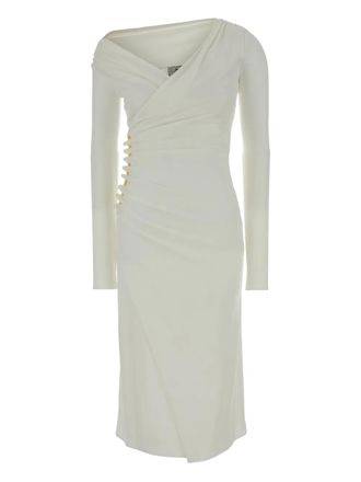 Elisabetta Franchi Gedrapeerde midi-jurk - Wit