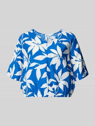 s.Oliver Red Label Relaxed Fit Blusentop aus Viskose-Mix in Royal Melange, Gr&ouml;&szlig;e 34