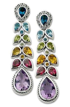 Samuel B. Sterling Silver Multi Gem Statement Earrings at Nordstrom Rack