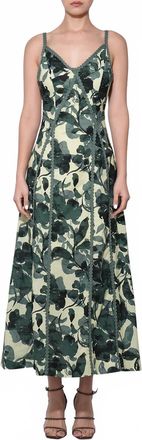 Adelyn Rae Womens Madison Contrast Slip Maxi Dress In Olive Multi
