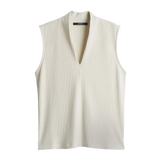 someday Slim Rib Fit Top - Dames - Tops - Wit - Maat: M Katoen