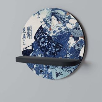 OEM Mujer Japonesa Estante Redondo Negro