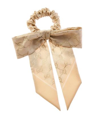 Gucci Gg Logo Silk Scrunchie
