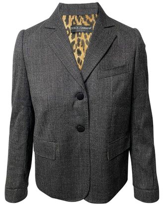 Dolce & Gabbana Single Breasted Leopard Print Lining Blazer, Size It; 36 (Authentic Pre-Loved)