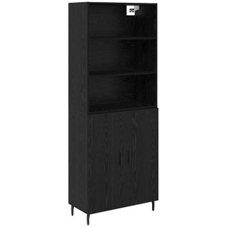 vidaXL Aparador alto Roble Negro 69,5 x 34 x 180 cm vidaXL