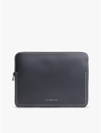 Tommy Hilfiger Mens Allover Flag Logo Laptop Pouch - Blue
