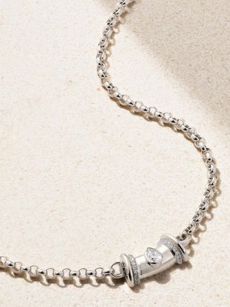 L'atelier Nawbar Collana In Oro Bianco 18 Carati Con Diamanti Warrior Princess