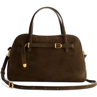 Madewell The Belted Suede Satchel in Expedition Green at Nordstrom