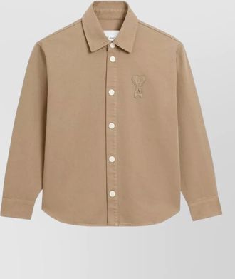 Ami coeur denim patch shirt straight fit