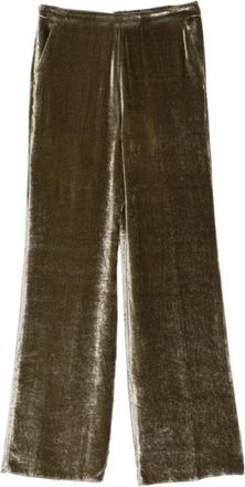 Etro Pantalones con efecto terciopelo - Trousers - Mujer - Marr&oacute;n - S