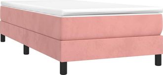 vidaXL Estructura De Cama Sin Colch&oacute;n Terciopelo Rosa 90x190 Cm Vidaxl